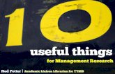 10 useful things for Management Research