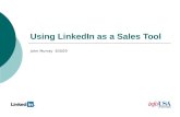 Linked In As A Sales Tool
