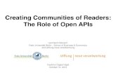 Creating Communities of Readers: The Role of Open APIs