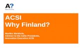 Markku Markkula's presentation ACSI - Why Finland?