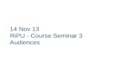 Course seminar 3 audiences