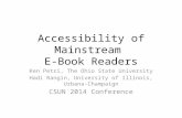 Accessibility of Mainstream E-Book Readers - CSUN 2014