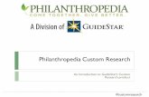 GuideStar Webinar (04/15/13) - Philanthropedia Custom Research