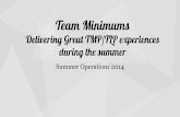 Summer Operations - Team Minimums