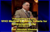 Contraception elligability criteria WHO: Aboubakr Elnashar