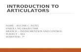 INTRODUCTION TO ARTICULATORS