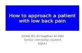 approach a patient with low back pain