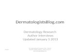 DermatologistsBlog.com | Dermatology - Skin Care Reserch Interview by Dermatologists