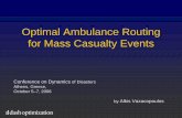 Optimal ambulance routing for mass casualty events