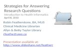 Strategies For Answering Research Questions