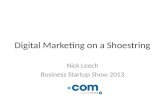 Nick leech digital marketing on a shoestring
