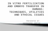 In vitro fertilization and embryo transfer in humans