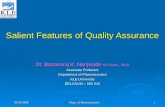 Salient Features Of Quality Assurance
