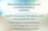 Training on confidentiality MHA690 Hayden
