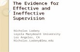 Evidence for Effective/Ineffective Supervision
