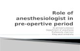 Role of anesthesiologist in pre-opertive period