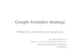 Developing a strategy for use of Google Analytics