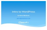 Introduction to WordPress Class 1