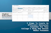 5 steps to create an efficient editorial calendar for your college’s blog and social media presence
