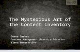 The Mysterious Art of the Content Inventory - Gilbane San Francisco 2010