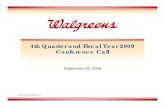 Q3 2009 Earning Report of Walgreen Co.