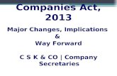 Companies act, 2013   major changes and implications on private companies