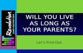 Message to our teens - Will You Live As Long As Your Parents?