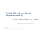 INDEV308 Class 4 - Identifying Business Potential