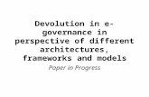 Devolution in e governance in perspective of different architectures
