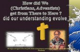 How did We  (Christians, Adventists)   get from There to Here ? Did our doctrinal understanding evolve ?