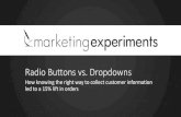 ME - Radio buttons vs dropdown