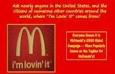 Mcdonald's: i'm lovin it campaign