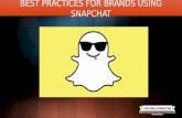 Best Practices for Brands using SnapChat