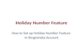 Holiday Number Feature - How to activate account at RingtoIndia
