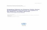 Engaging Citizens to Enhance Public Sector Accountability and Prevent Corruption in the Delivery of Public Services - Report of the Expert Group Meeting