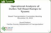 Operational Analysis of Dulles Toll Road Ramps to Tysons