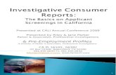 Investigative Consumer Report Presentation Jun 09 07 Version
