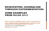 Reinventing Journalism Through Experimentation: Some Examples From NICAR 2012