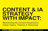 Content and IA Strategy with Impact Using Topics and Taxonomy