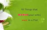 10 things that women(your wife) want in a flat