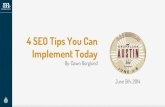4 SEO Tips You Can Implement Today
