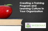 Creating a Training Program and Learning Culture
