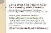 Using iPad and iPhone Apps for Learning with Literature:MCTE 2012 Presentation, St. Cloud