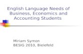 English Language Needs of Business, Economics & Accounting Students