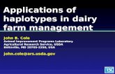 Applications of haplotypes in dairy farm management
