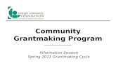 Community Grantmaking Program Information Webinar - Spring 2011