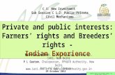 C1.2. Private and public interests: farmers' rights and breeders' rights. Indian experience