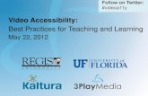 Video Accessibility: Best Practices for Teaching and Learning