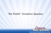 On Faith Creative Quotes