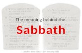 The meaning behind the sabbath